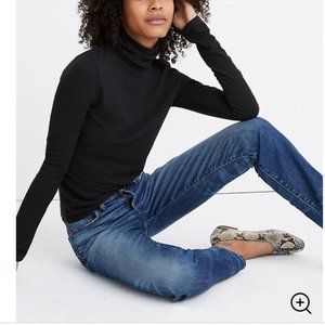 Madewell Black Ribbed Soft Turtle Neck Sweater
